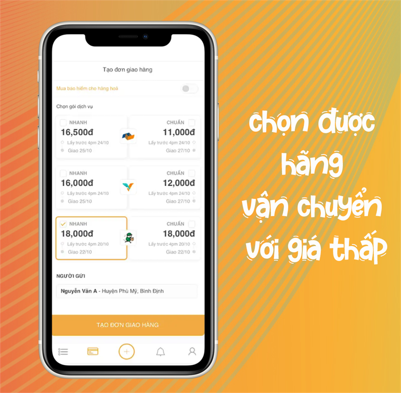 Chọn đơn vị vận chuyển rẻ nhất