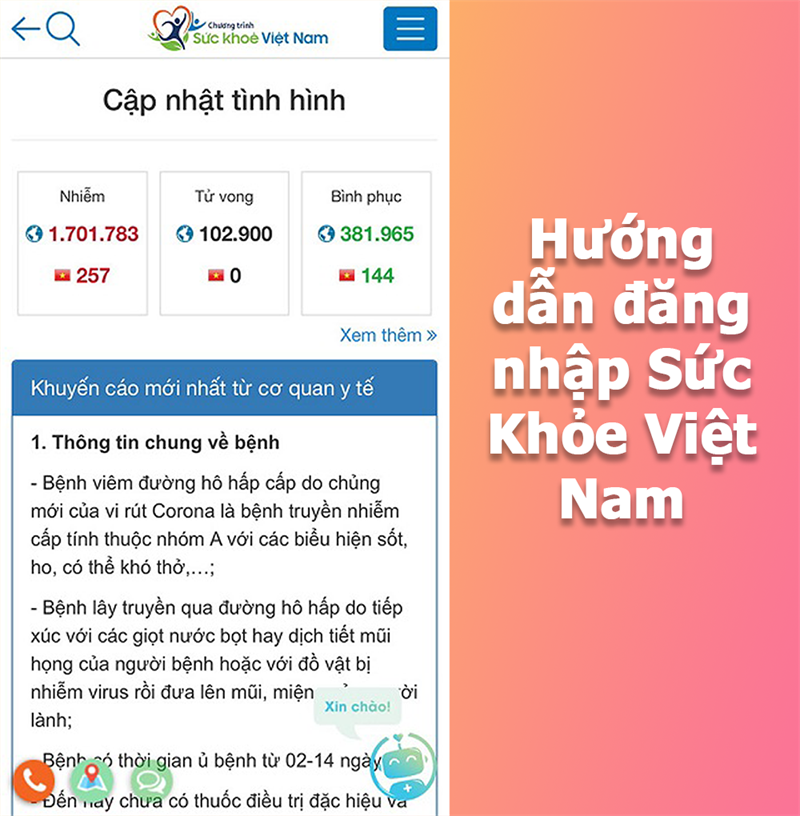 Hướng dẫn đăng nhập Sức Khỏe Việt Nam&nbsp;