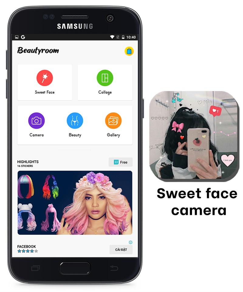 Ứng dụng Sweet face camera