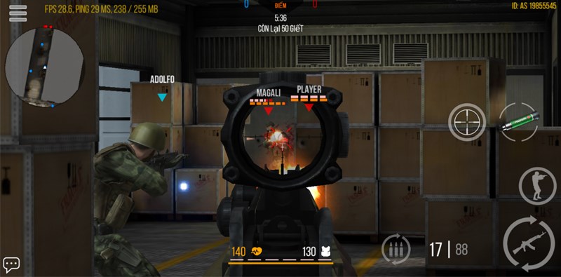 Pha sấy hai người với khẩu s&uacute;ng Scar-L kết hợp ống ngắm