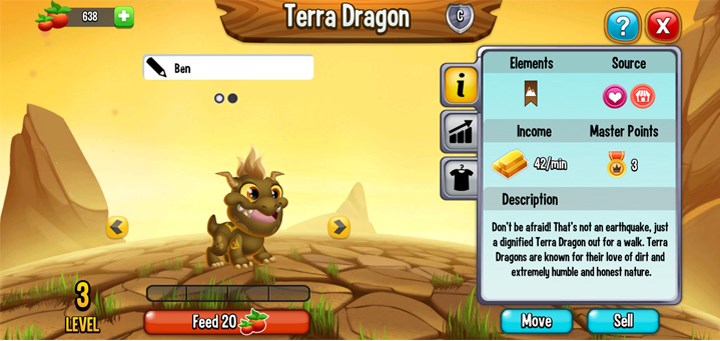 Hình dạng của Terra Dragon (rồng đất) khi còn nhỏ rất ngộ nghĩnh và đáng yêu