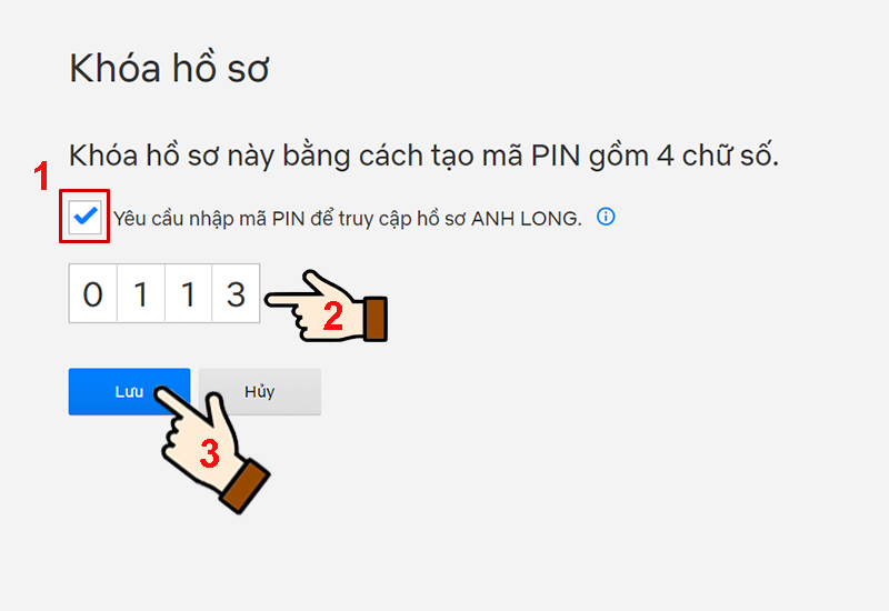 Đặt m&atilde; PIN