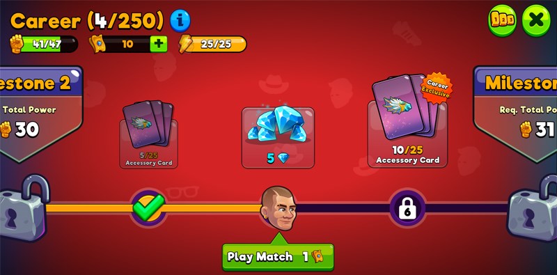 Các mốc sự nghiệp với phần thưởng tương ứng cho người chơi