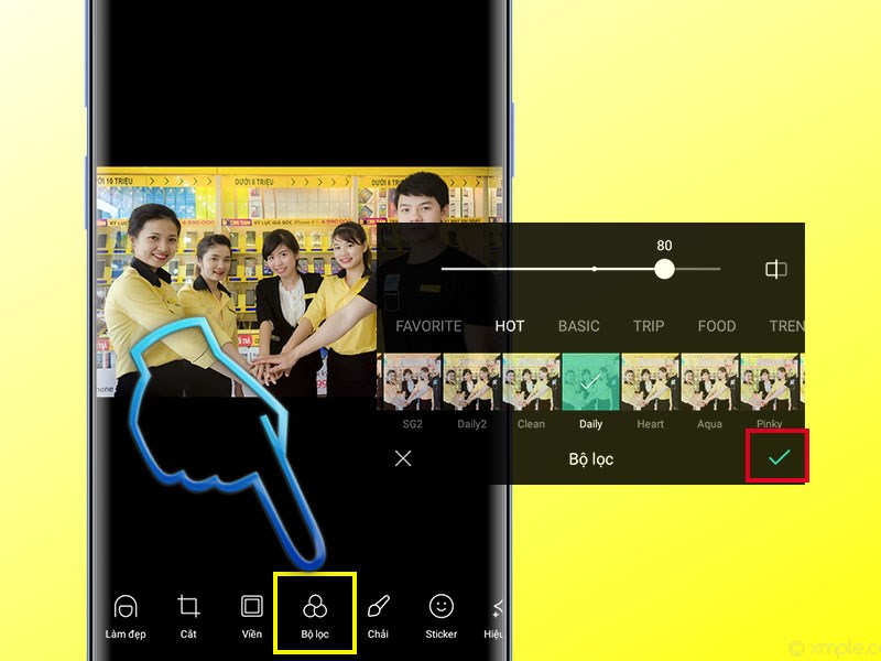 Bước 2: Bộ lọc > Daily (80%) > 