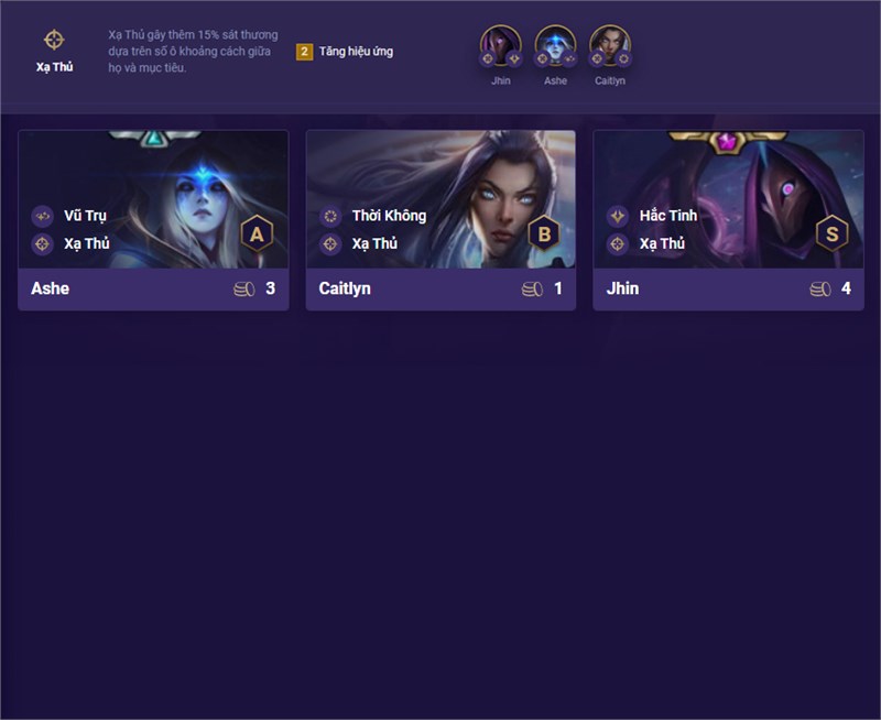 C&aacute;c tướng hệ Xạ Thủ