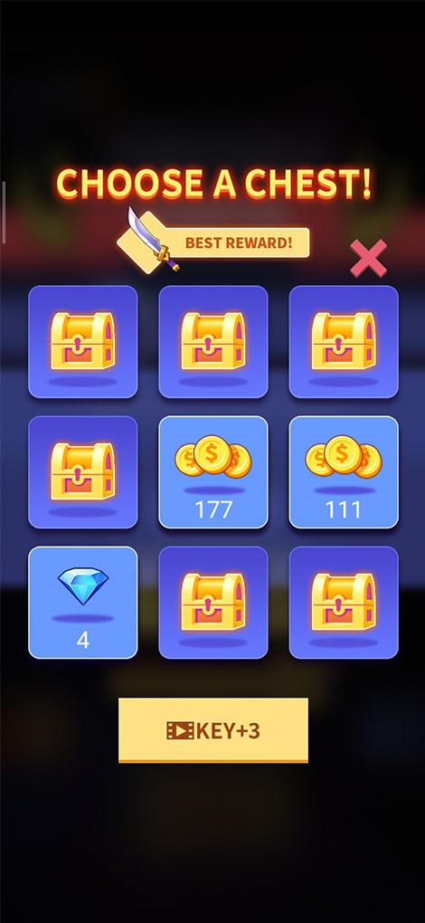 chọn rương qu&agrave; sau khi thu thập đủ 3 ch&igrave;a kh&oacute;a