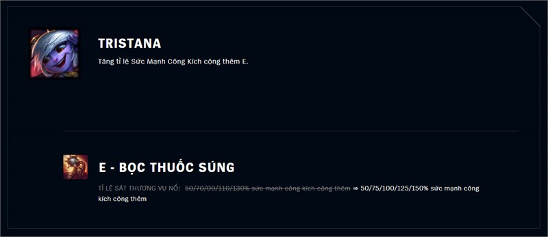 Tăng tỉ lệ SMCK cộng thêm E của Tristana