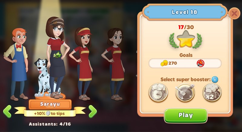 D&agrave;n phụ t&aacute; trong tr&ograve; chơi Cooking Diary&reg;