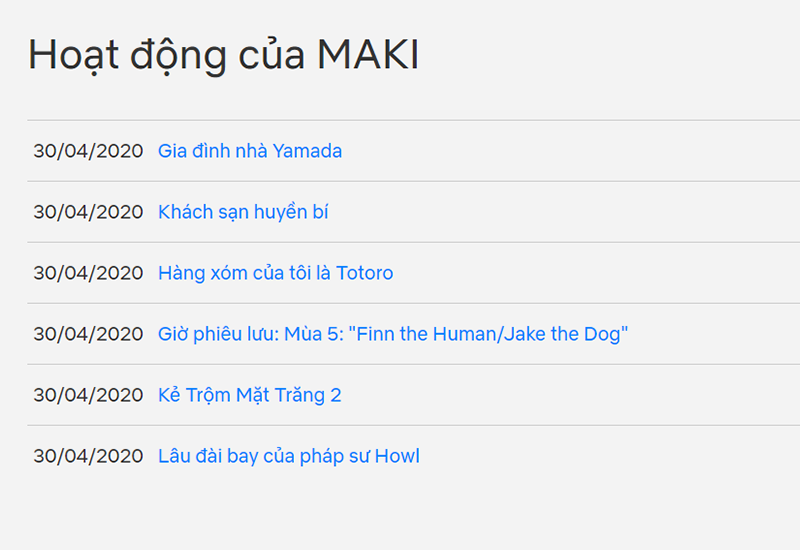 Danh s&aacute;ch đ&atilde; xem theo ng&agrave;y