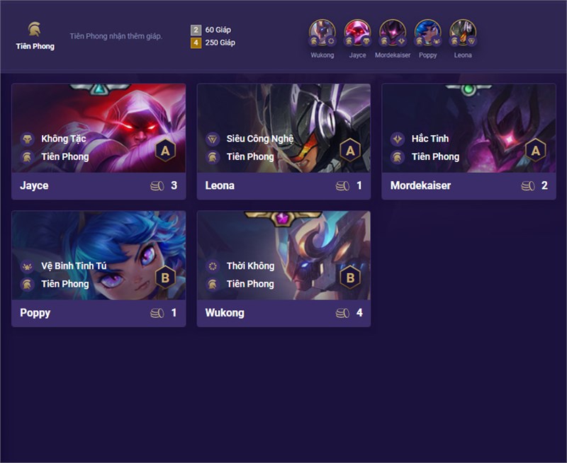 C&aacute;c tướng hệ Ti&ecirc;n Phong