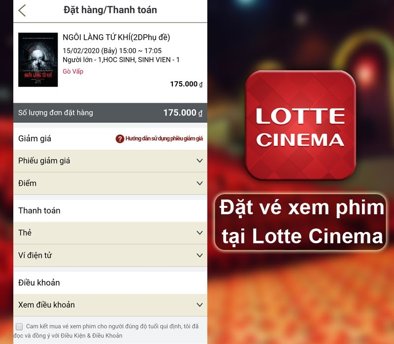 LOTTECINEMA VN hỗ trợ đặt vé xem phim