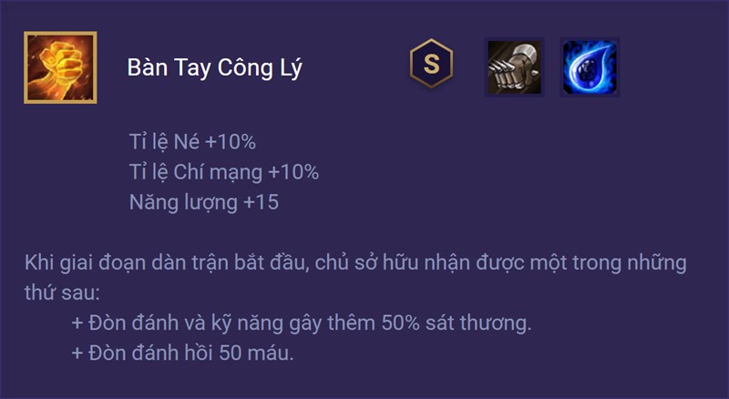 Trang bị Bàn Tay Công Lý