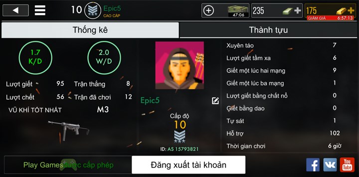 Những thống k&ecirc; v&agrave; th&agrave;nh tựu của người chơi qua c&aacute;c trận đấu