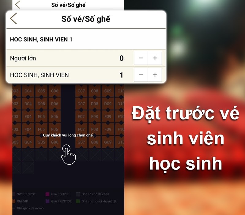 Mua được vé sinh viên, học sinh trên ứng dụng LOTTECINEMA VN