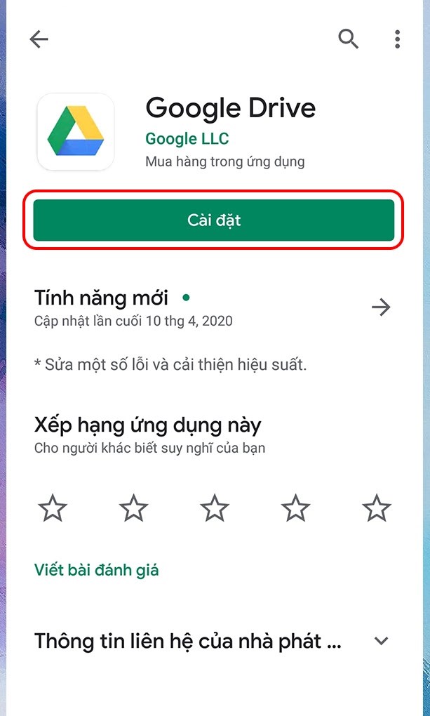 Cài đặt Google Drive