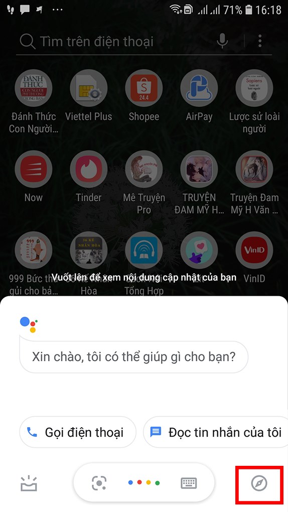 Truy cập v&agrave;o trang web hoặc ứng dụng > Chọn biểu tượng la b&agrave;n ph&iacute;a dưới g&oacute;c phải m&agrave;n h&igrave;nh