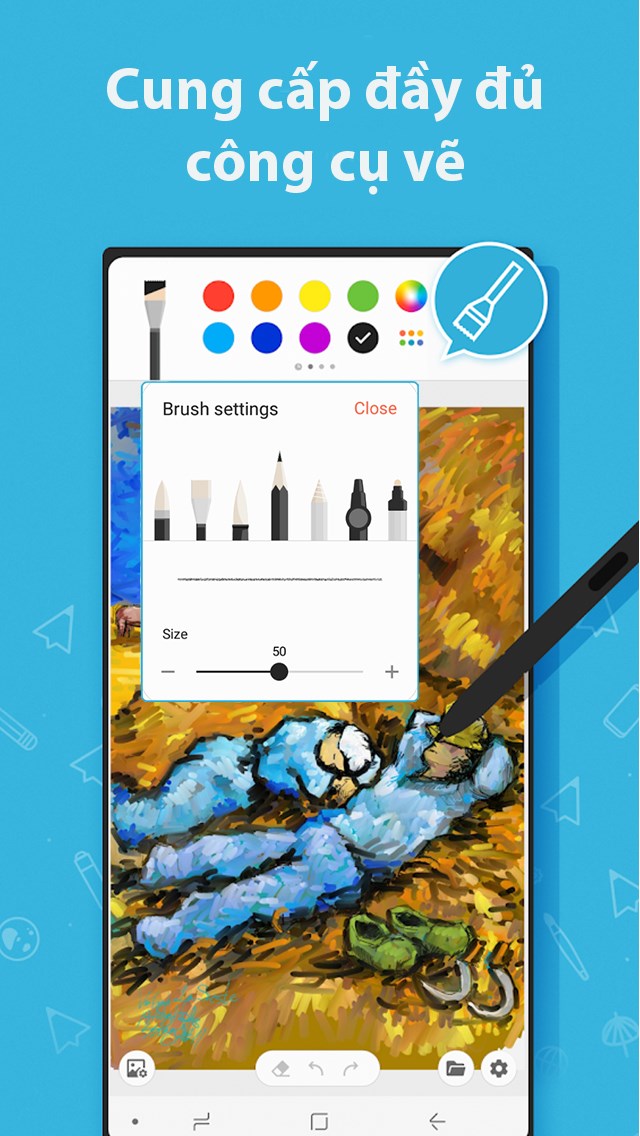 PENUP cung cấp đủ c&aacute;c c&ocirc;ng cụ vẽ chuy&ecirc;n nghiệp