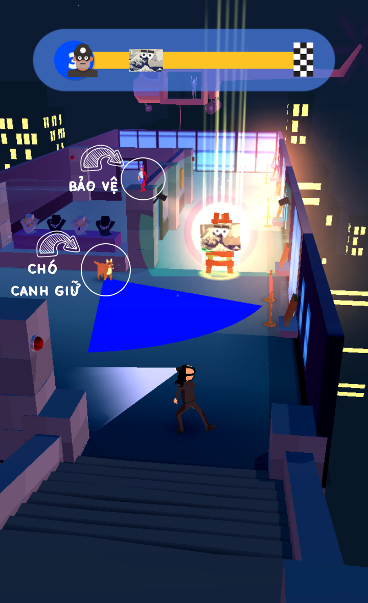 bản đồ bố tr&iacute; bảo vệ, ch&oacute; canh giữ