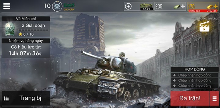 Giao diện ch&iacute;nh của World War Heroes