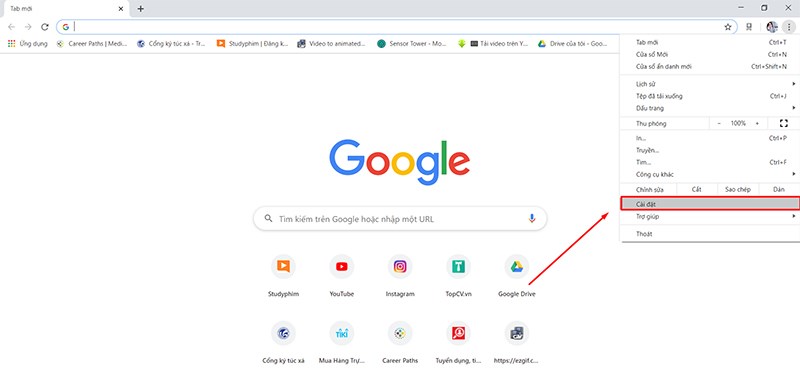 Chọn c&agrave;i đặt