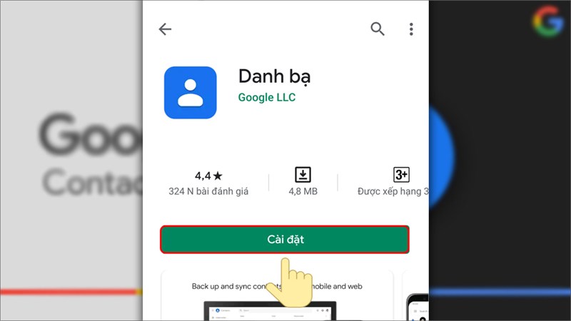 Tải và cài đặt Google Danh bạ