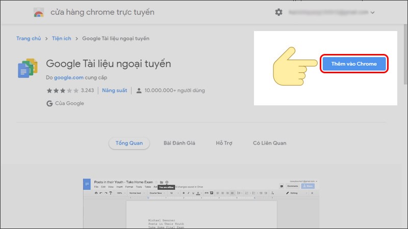Thêm vào Chrome để cài đặt tiện ích.