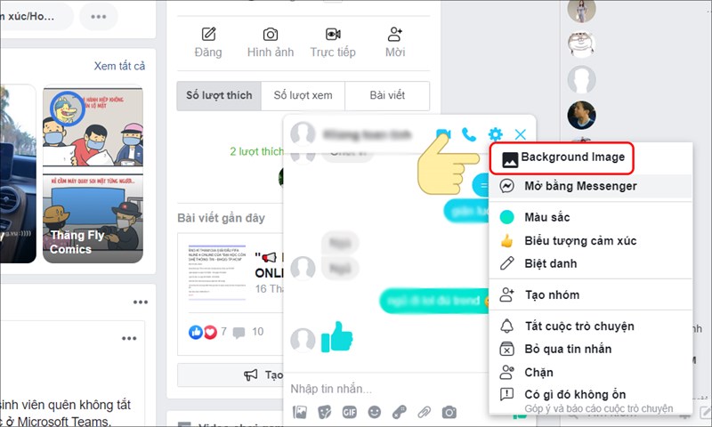 Cài theme cho Messenger trên Chrome với hình nền