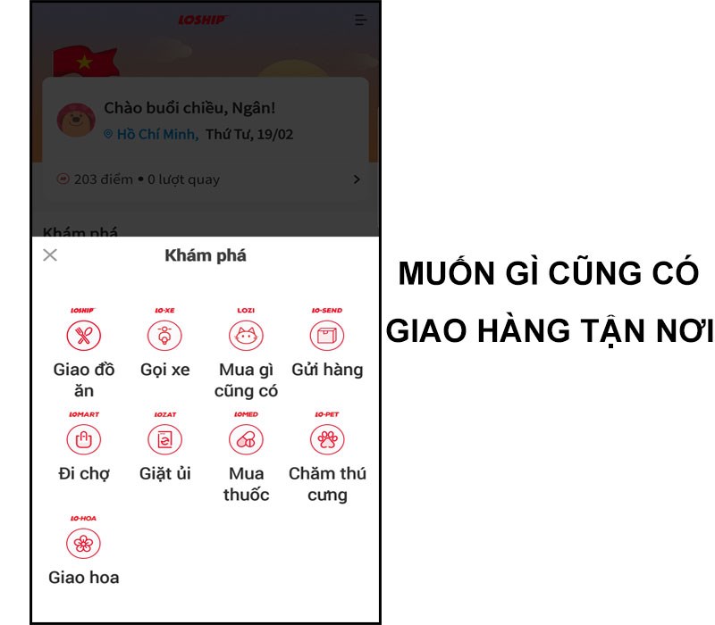 Mua sắm và giao hàng, mọi thứ trong cuộc sống