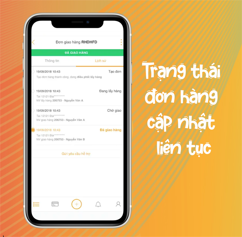 Cập nhật trạng thái đơn hàng liên tục