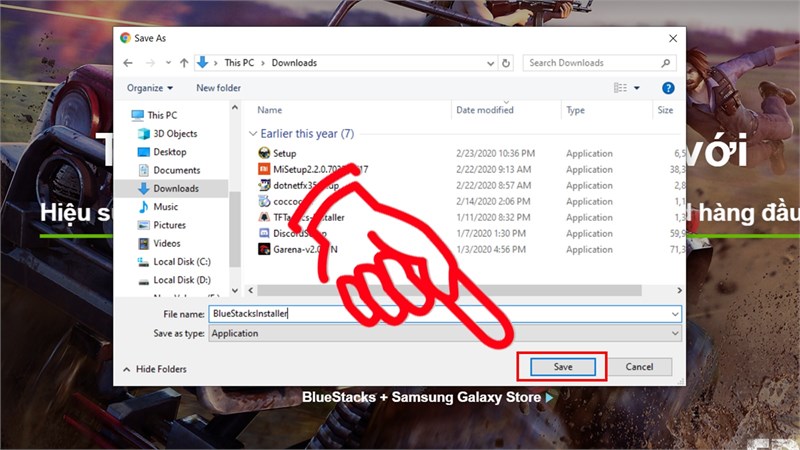 Chọn ổ đĩa để tải về v&agrave; nhấn Save.