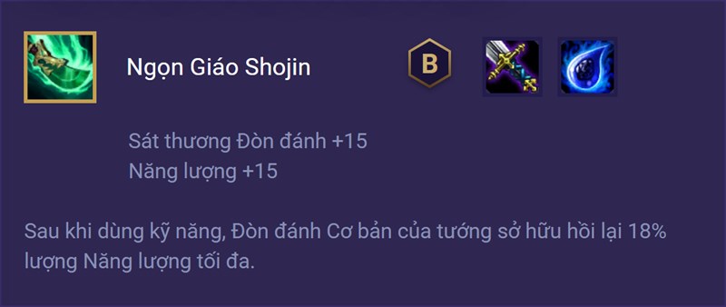 Trang bị Ngọn Giáo Shojin