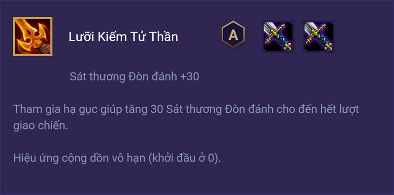 Trang bị Lưỡi Kiếm Tử Thần