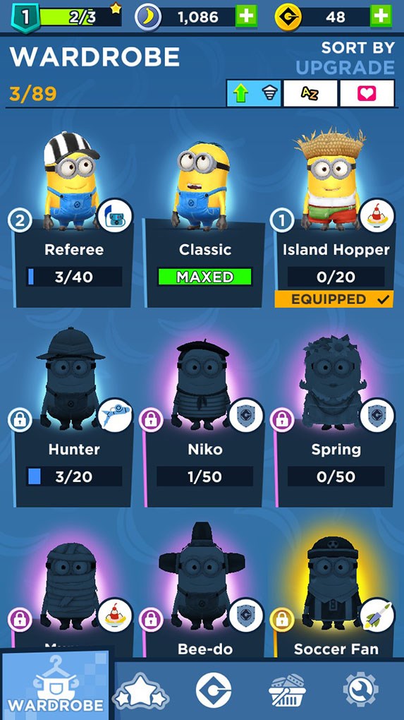 Nhân vật và thời trang trong Minion Rush 