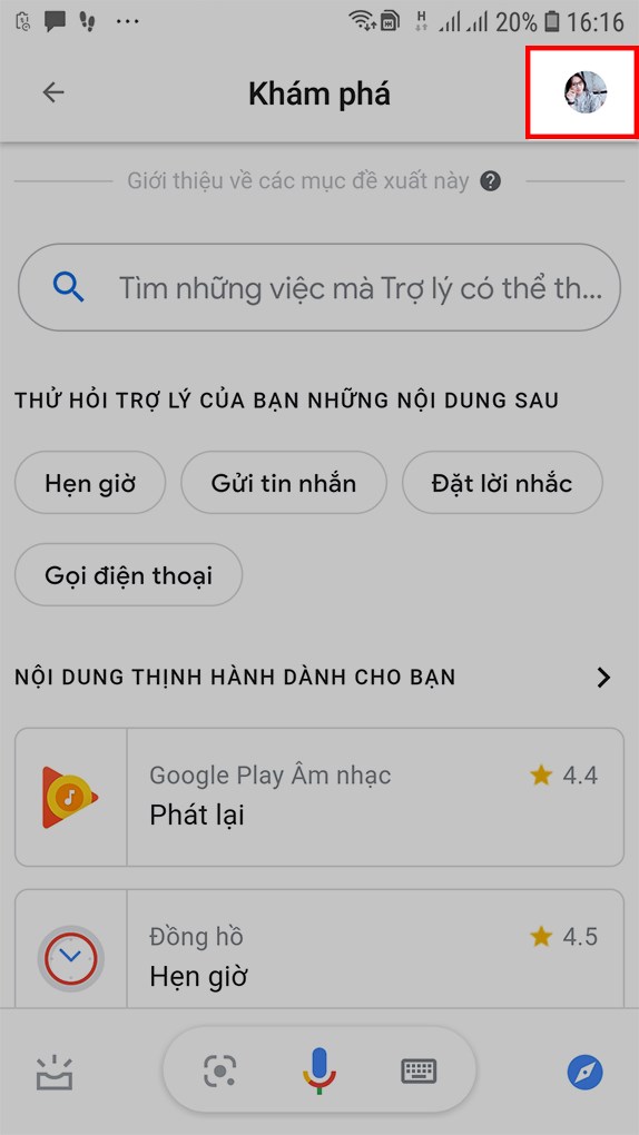 Nhấn v&agrave;o biểu tượng hiển thị gmail của bạn