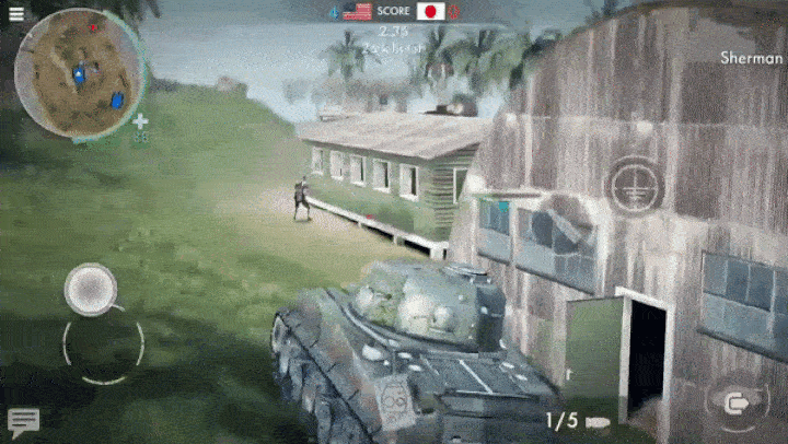 Pha điều khiển xe tăng trong trận đấu