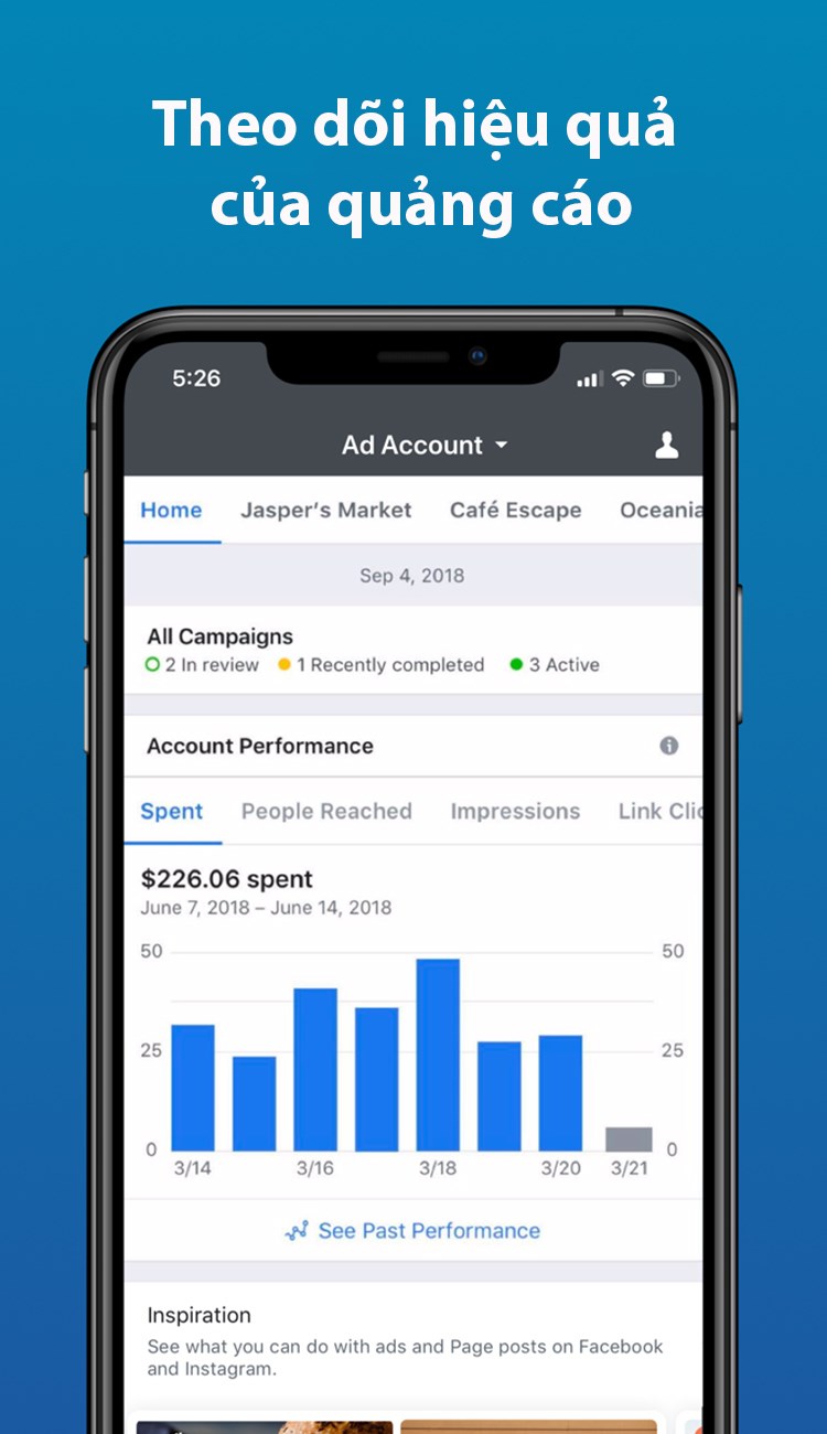 Theo d&otilde;i quảng c&aacute;o bằng biểu đồ một c&aacute;ch trực quan