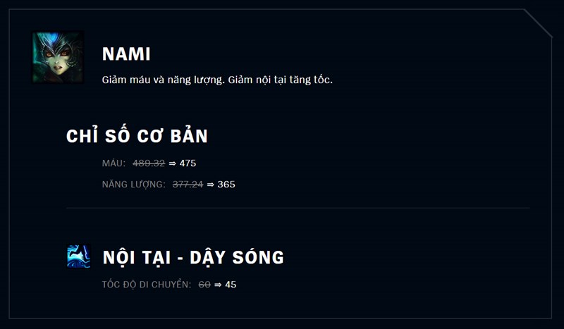 Giảm máu và năng lượng. Giảm nội tại tăng tốc.