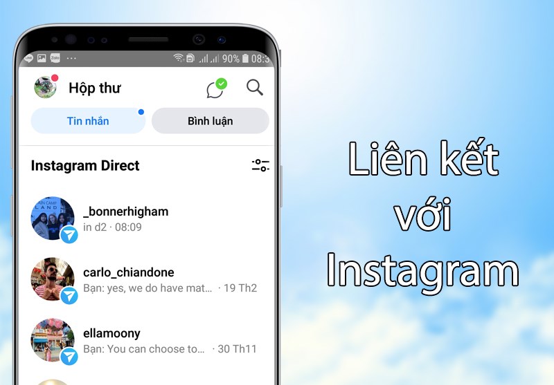 Liên kết với Instagram trong ứng dụng Trình quản lý trang Facebook