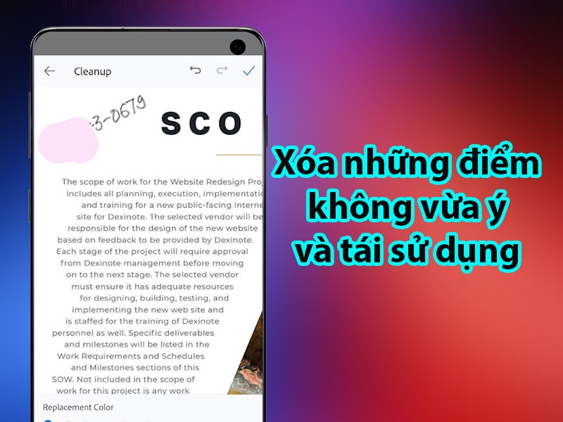 X&oacute;a nhanh những điểm kh&ocirc;ng vừa &yacute; v&agrave; chỉnh sửa t&aacute;i sử dụng