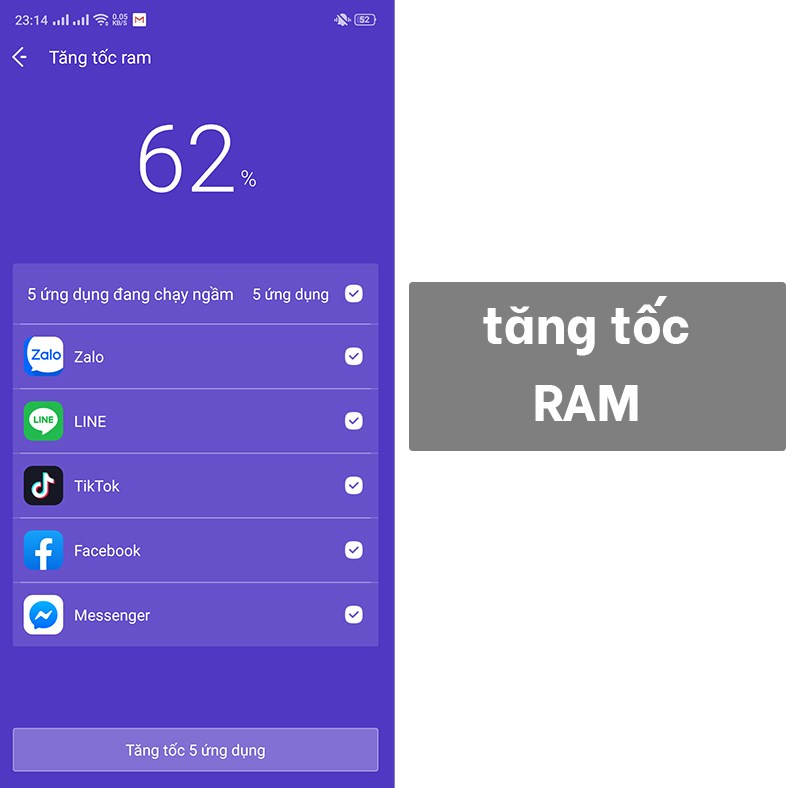 Trình dọn ram tăng tốc độ xử lý