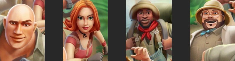 4 nhân vật trong chính trong game Jumanji Epic Run