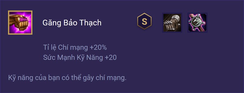 Trang bị Găng Bảo Thạch