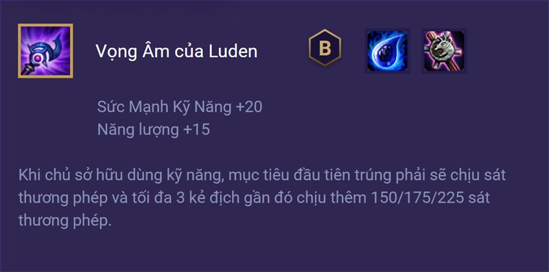 Trang bị Vọng Âm của Luden