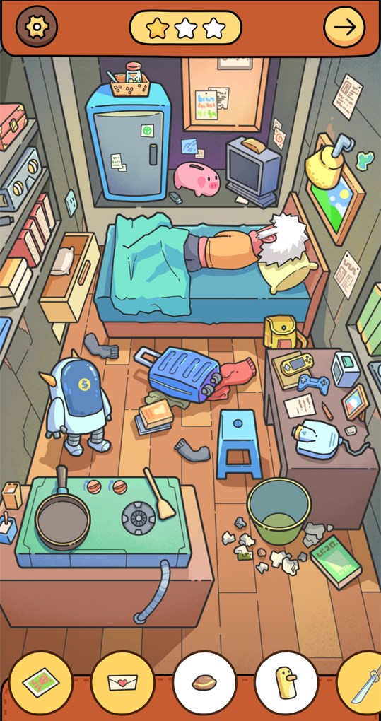 Căn phòng khá bừa bộn của cậu nhóc