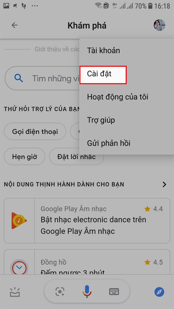 Chọn c&agrave;i đặt