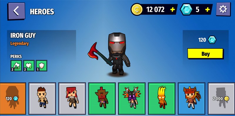 Nhân vật Iron Guy sở hữu phẩm chất Legendary