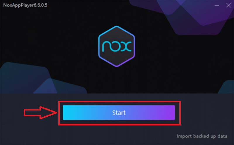 khởi động Nox App Player trên máy tính 