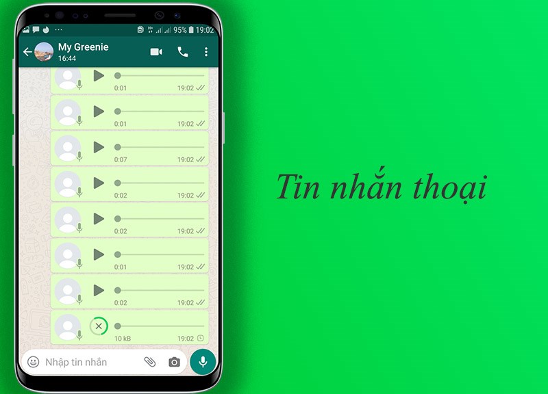 Tin nhắn thoại trong ứng dụng Whatsapp 