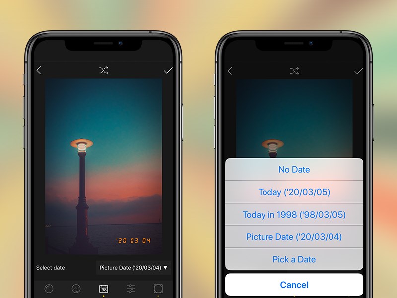Thêm tem ngày tháng kiểu cổ điển