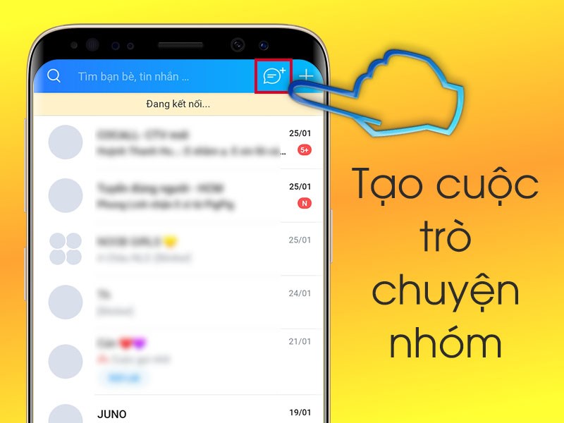 Chọn v&agrave;o mục tạo cuộc tr&ograve; chuyện nh&oacute;m